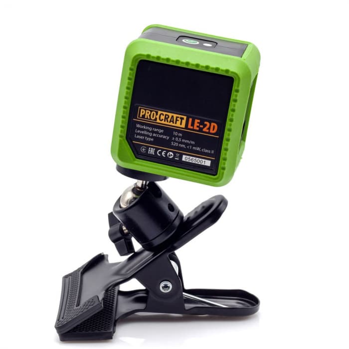 Nivelă laser Procraft LE-2D, fascicul verde, 10m, laser clasa 2