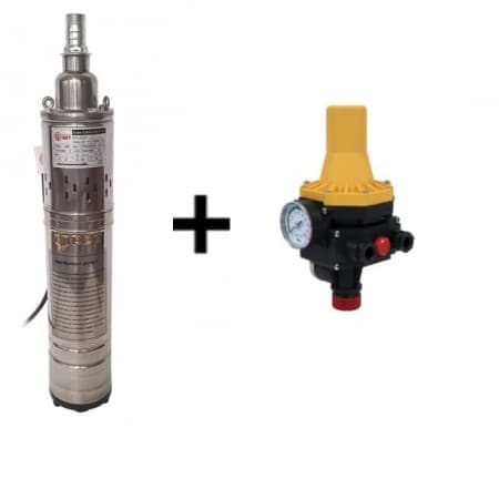 Pachet pompă submersibilă DDT QGD120 1.1kW inox cu presostat LS6
