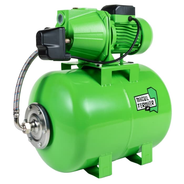 Hidrofor Micul Fermier 1.5 kW, debit 3000 l/h, înălțime pompare 53 m, corp fontă, butelie 50L