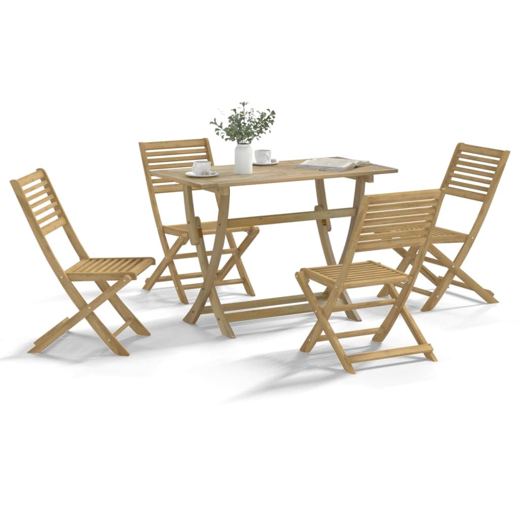 Set mobilier de grădină, 5 piese, lemn masiv de acacia