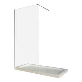 Paravan duș walk-in, sticlă 6 mm, profil crom, tijă extensibilă