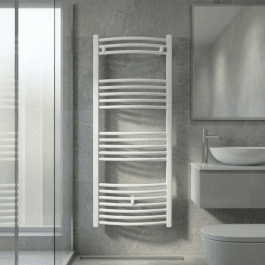 Calorifer baie portprosop NK curbat, oțel, alb, 1200 x 600 mm